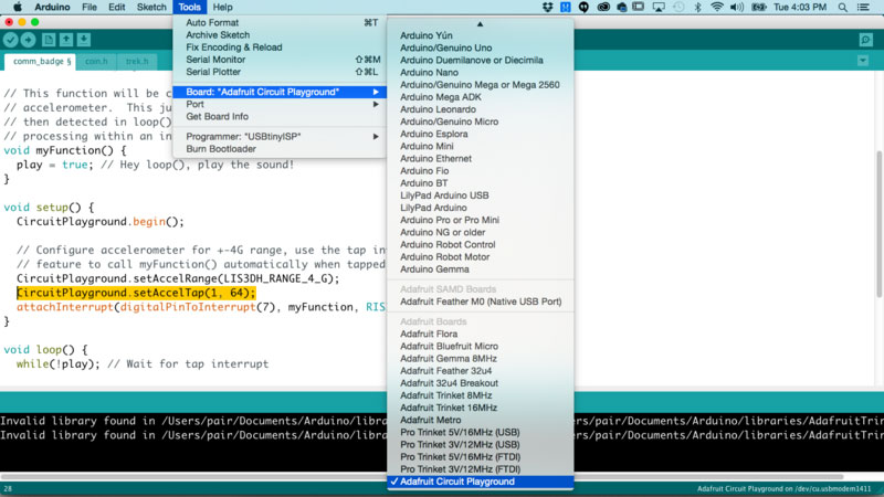 Circuit Playground Combadge